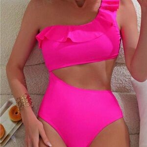 🤍New! Cut out Hot Pink One Piece Swimsuit